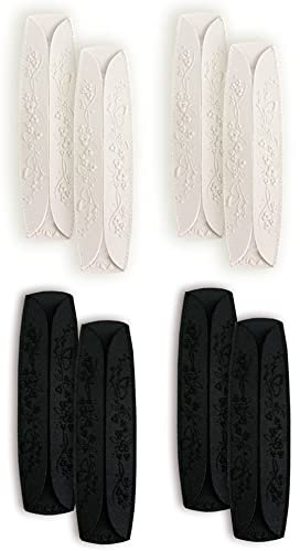 Sermija 4 Paar BH Schulterpolster Weich, Anti Rutsch Schulterpolster, Zubehör BH Shoulder Pads, BH Träger Kissen Pads, ideal für BHS mit Großen Körbchen, Schwarz, Beige