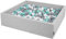 KiddyMoon Piscina De Bolas 120X30cm/200 Bolas El Cuadrado Grande para Ninos,Hecha En La UE, Gris Claro: Blanco/Gris/Turquesa Claro