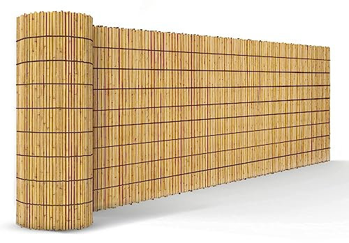 FB FunkyBuys Bamboo Reed Screening - Thick Natural Fencing for Garden and Wind Protection - Fence Panels (1.2M x 3M)