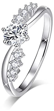 OHAYOO Unendlichkeitszeichen Liebe Ring Silber 925 Unendlichkeitssymbol Ring mit Zirkon Verlobungsring Damen Unendlichkeit Schmuck Liebhaber Geschenk für Damen Mädchen Ehefrau