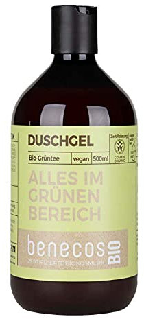 benecosBIO - Duschgel BIO-Grüntee - ALLES IM GRÜNEN BEREICH - vegan - recyceltes Plastik