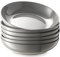 Y YHY Assiettes Creuses Lot de 6, 880 ml Assiette pour Pates en Porcelaine, Bols à Pâtes Creuse, Assiette Creuse de Présentation & Service pour Maison et Restaurant-, 21,6 x 4,5 cm, Gris Brillant