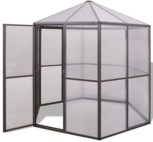 Kstyhome Serre pour plantes Serre d'extérieur Serre en polycarbonate Serre de jardin Serre en aluminium 240 x 211 x 232 cm