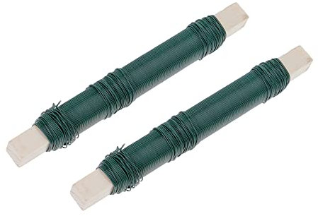 PRODIAMANT Bindedraht 2 Stück ø 0,7mm Stärke 35 Laufmeter pro Rolle hochwertiger Blumendraht zum Basteln und Binden legierter gewickelt leicht zu biegen