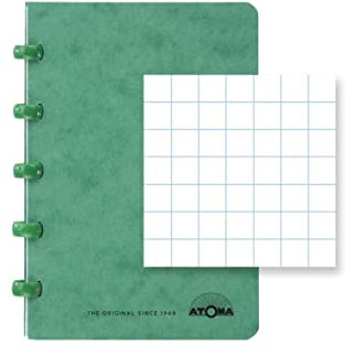 ATOMA Notizbuchsystem - Traditional Colors Cardboard - A6 - grün - Kariert 5 mm