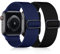 Easuny Elastisches Armand Kompatibel mit Apple Watch Armband 38mm 40mm 41mm 42mm, Verstellbares Weiches Nylon Band für iWatch Series 10 9 8 7 6 5 4 3 2 1 SE Ultra für Frauen Männer, Blau/Schwarz