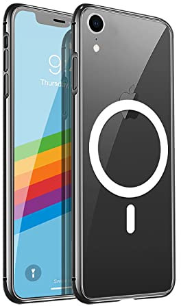 Gudoorla Magnetisch für iPhone XR Hülle [Kompatibel mit MagSafe] [Nie Vergilbung] Stoßfeste Schutzhülle (Militärschutz) Dünne Handyhülle iPhone XR Case- Durchsichtig