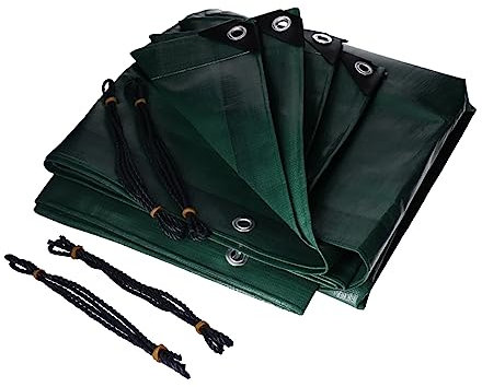 Bâche en PE renforcée 4x6m, 260g/m², avec 4 Cordes de Fixation, œillets en Aluminium Tous Les 50cm, Coins et Bords renforcés - Imperméable, indéchirable, UV stabilisée, Étanche