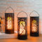TRIROCKS LED-Licht Mit Flammeneffekt Batteriebetriebene Atemlampe Laternen-Set Mit Floralem Hohldesign Und Timer 3er-Pack Dekorative Eisenbeleuchtung Für Innen- Und Außenbereich Terrasse Garten