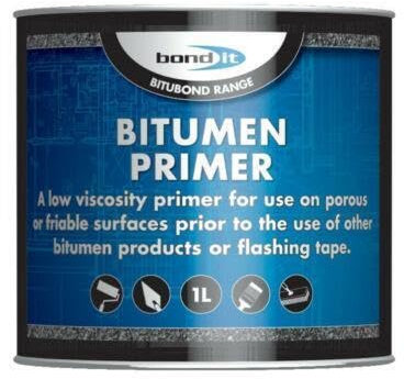 ARA CHOICE Bond It Bitubond Range Bitumen Roofing & Flashing Primer Solution Black thin bituminous solution for priming surfaces prior to the application of bituminous materials1 Litre