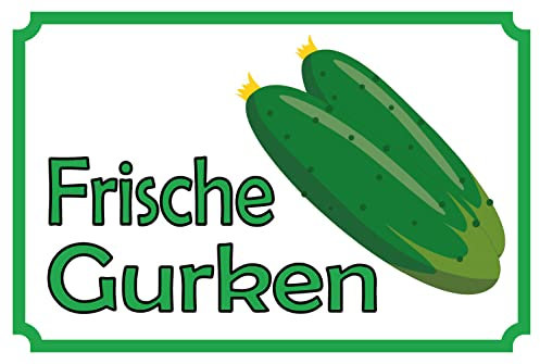 Holzschild 18x12cm frische Gurken Verkauf Hofladen Wand Deko Bar Kneipe Sammler Geschenk
