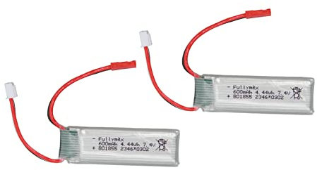 Keenso 2PCS RC Airplane Lithium Battery, 7.4v 600mah RC Airplane Replacement Batteries for XK A280 RC Aircraft