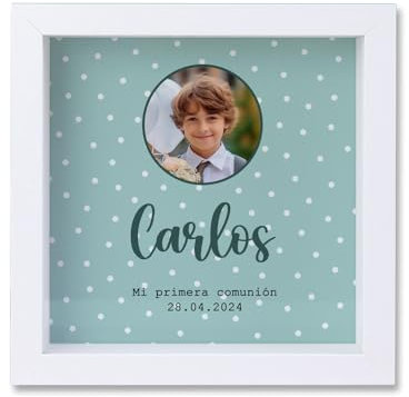 Hucha Personalizada Comunión con Foto y Nombre Madera Regalo