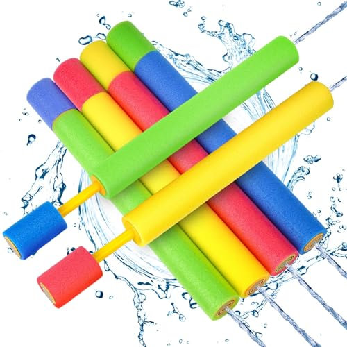 Gofimyee Wasserpistole Schaumstoff Kinder - 6er Set Bunt Wasserspritze Wasserpistolen 38cm Wasserspielzeug 35 Feet Reichweite, Spritzpistole Wasser Pool Spielzeug für Jungen und Mädchen