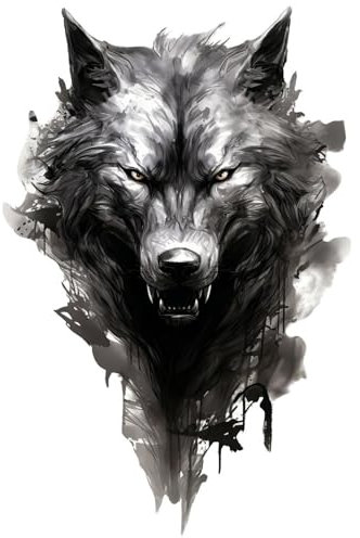 Samunshi® Wanddeko Wolf Fenrir Wallart Wandtattoo Asgard für Wohnzimmer Küche Wandaufkleber Wandsticker Runen Odin Thor46x70cm