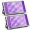 GKT 2pcs 100W Lumiere Noire, Lumiere UV, Etanche IP66, Lumière Noire avec Prise, Pour Halloween, Noël, Body Painting, Affiche Fluorescente, Soirées à la Lumière Noire