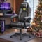 SONGMICS HOME Gaming Chair, Ergonomic Computer Chair with Footrest, Video Game Chair with Headrest, Synthetic Leather, Adjustable Height, Ink Black OBG072B02
