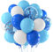NEBURORA 60 Stück königsblaue, hellblaue und weiße Konfetti-Luftballons mit Bändern, 12-Zoll-Luftballon-Girlandenbogen-Set für Geburtstags-, Babyparty- und Feiern-Party-Dekoration