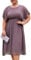 Hanna Nikole Women's Plus Size Ruffle Sleeves Chiffon Dress Midi Stretchy Cocktail Dress Gray Purple 24