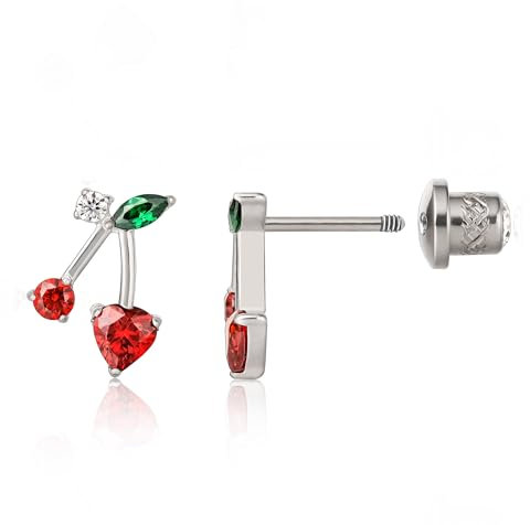 Limerencia Medizinische Titan Ohrringe mit Schraubverschluss, G23 Hypoallergen Gesundheitsstecker Ohrstecker, Nickelfreie Ohrringe für Damen und Mädchen (Stil R)