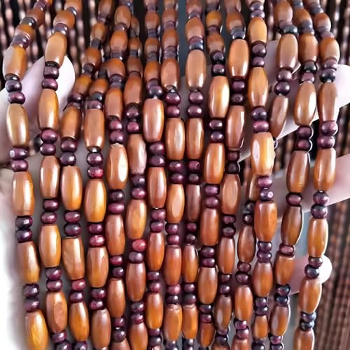 Eiauiuo Beaded Curtain With Wood Grain Design, 51 Strips, Decorative Door & Room Divider Curtain For Living Room, Bedroom, Balcony & Patio – Fly Screen For Door & Window(Teakholzfarbe,80x150cm(WxH))