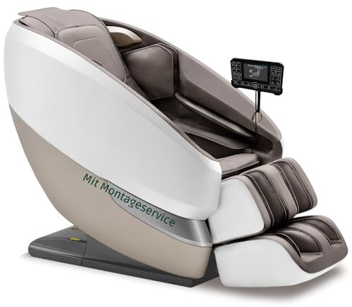 Aspria Massagesessel, Tai Chi Massagestuhl für Ganzkörpermassage mit Wärmetherapie, Meister für Nacken- und Schultermassage, für Zuhause, Hotels, Salons, Büros verwenden (Grau mit Aufbauservice)