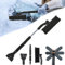 YongSral 3-in-1 Eiskratzer Auto mit Besen, 80CM Schneebesen Auto Ausziehbar, 360 ° Drehbarer Teleskop Schneebesen Auto, Scheibenkratzer Auto, Geeignet Auto, SUV, LKW Windschutzscheibe (Schwarz)