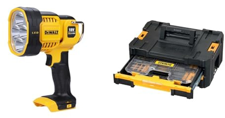 Dewalt DCL043-XJ XR Cordless LED Spotlight, 18V, 30cm x 20cm x 20cm, Black/Yellow + Suitable Power Tool Accessory