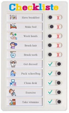 Checklist Board, Stick-On Task List, Aufgabenliste zum Aufkleben, wiederverwendbares Memoboard für Kinder,Aufgabenplaner Kinder, Aufgabenliste für Kinder (Checkliste)