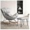 Fauteuil à bascule contemporain avec repose-pieds, chaise inclinable rembourrée avec dossier haut et fauteuil à bascule, pieds en bois massif inclus
