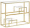 Sufrk Table console dorée en acier inoxydable et verre trempé, table console extensible, économe en espace, design moderne et élégant, console pour maison et bureau