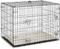 PawHut Dog Crate, Folding Metal Dog Cage with Two Doors, Tray, Soft Cushion, for Small Dogs, 76 x 53 x 60 cm, Black