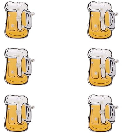 Karneval Brosche Bierkrug Form Emaille Pin Anstecker Lustig Anstecknadeln Damen Herren Kinder Abzeichen Schmuck Deko Oktoberfest Deko (6 Stück)