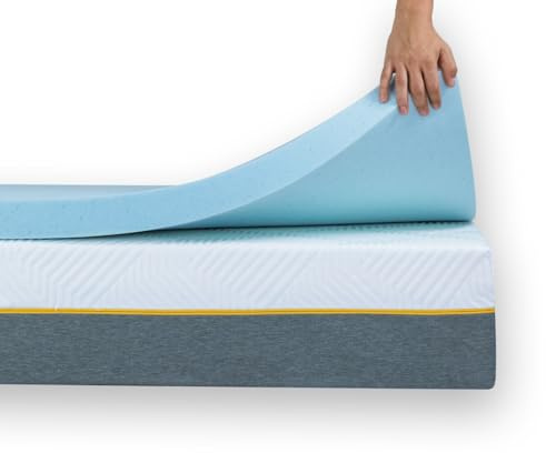 Ferlex Viskoelastische Matratzenauflage, 5 cm, 90 x 200 cm, Gelpartikel, Matratzenauflage, Topper für Matratze und Sofa