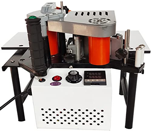 DSYYNAY Máquina canteadora de sobremesa, Máquina canteadora de cantos de carpintería de doble cara de 1200 W Canteadora de cantos de PVC de madera para bordes rectos y de arco, Velocidad de alimentaci