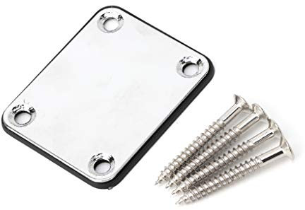 1 Pack Guitar Metal Neck Plates with Screws for Electric Guitars Guitar Box Guitar Parts Repair Replacements