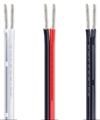 cavo di alimentazione, Cavo conduttore stagnato da 5 metri 2 pin 2468 24 AWG 22 AWG 20 AWG 300 V nero bianco rosso filo elettrico for apparecchiature(Black and White,1meter 24 AWG)