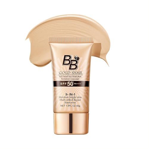 3-in-1 Make-up Basis mit LSF 50, Leichte Foundation Creme für Natürlichen Teint, Mattierende Tagescreme mit Hyaluronsäure und Mineralien, Abdeckung von Rötungen und Poren, 40g (Lichtfarbe)