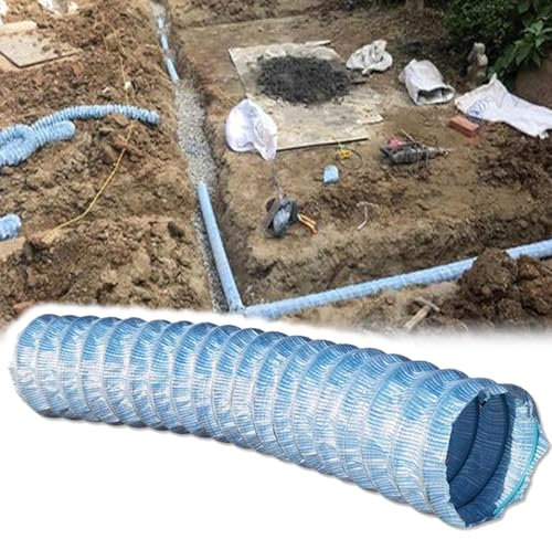 Rasen Drainagerohr, 5 Cm Weiche Flexible Durchlässigkeit Wasserrohre, Non Woven Fabric Corrugated Landscape Drain System, Vertikale Und Horizontale Entwässerung, Für Bewässerung(L 30m(98.4ft))