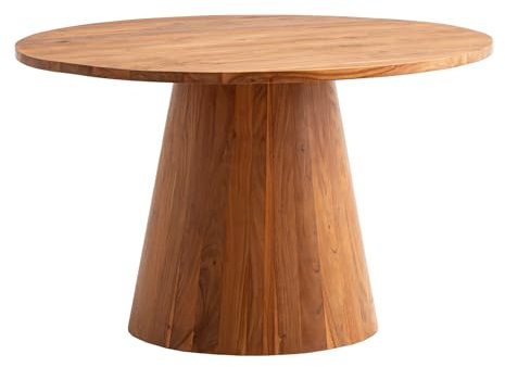 Woodkings Esstisch Osbon | Runder Küchentisch 120x75x120 cm | Tisch Massivholz Akazie | für Küche Esszimmer Besprechungsraum I Akazientisch Landhausstil rustikal stabil Unikat robust