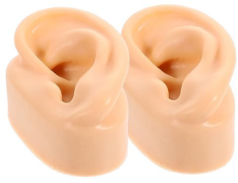 HIAKDOFT 1 Paar Simulations ohr modell Cosplay menschliches Ohrmodell künstliches Ohrpassstück anatomisch Ohrmodelle aus Silikon Modellohr Ohr aus Silikon Ohr Ästhetik Kieselgel Beige