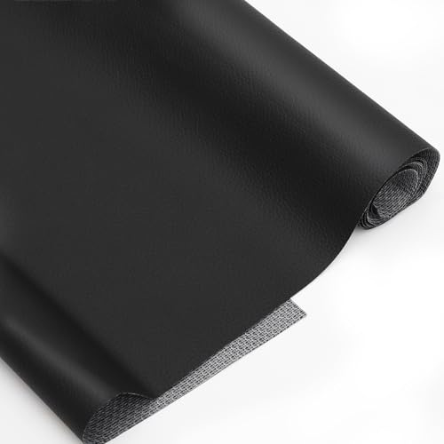 RANJIMA Kunstleder Meterware 200x140 cm, wasserdichtes Lederimitat mit robustem Rissprofil für Sofa Polster Geldbörsen DIY Projekte, Schwarz