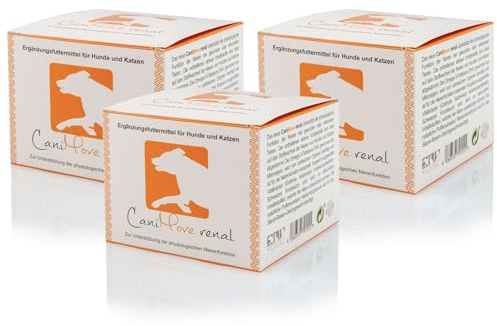 CaniMove Dreierpack | renal (3 x 150 g) - Ergänzungsfuttermittel für Hunde zur Unterstützung der Nierenfunktion | Mit DHA, Natriumbikarbonat, Ackerschachtelhalm, Katzenbart, Goldrute und mehr
