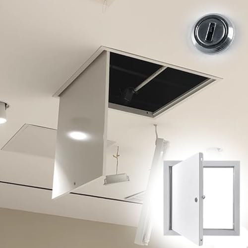 Botola Cartongesso Coperchio del Pannello di Accesso Al Soffitto In Cartongesso con Serratura, Botola di Ispezione con Serratura a Filo Muro, Piastra di Revisione per Valvola Idraulica In Metallo(25x4