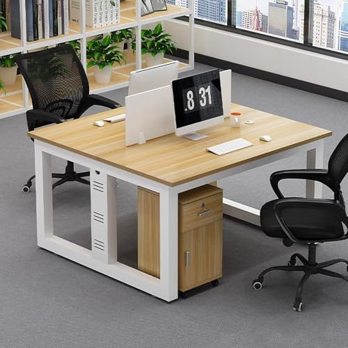 JSWHYBD Konferenztisch großer Konferenztisch Baffle Design kann 2-4 Personen aufnehmen Kleiner Konferenztisch geeignet for Besprechungsräume und Schulungsräume(Light Walnut,120cm)