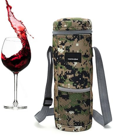 Eoixuqba Borsas Termica Porta Bottiglie 2L Borsa Termica Per Bottiglie Oxford Borsa Per Vino 32x12 Cm Sacchetto Regalo Bottiglia Portabevande Con Manico,Portabottiglies Pieghevole, Borsas Per Liquor