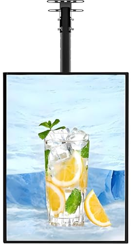 YANDDEA TV Light Box Billboard, Slim Snap Frame LED Light Box, Wall Mounted 3D Menu Board, Aluminum Restaurant Board Sign for Restaurant Shops 60×90cm