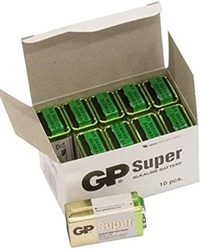 GP Piles Super alcalines 9 V-pp3 Batterie –Or / Vert / Blanc (lot de 10)