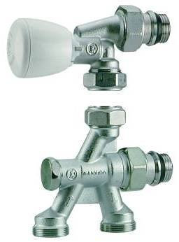 robinet thermostatisable - monotube - 4 voies - a visser - r436 tg - diamètre 15 x 21 - 16 mm - giacomini r436x062