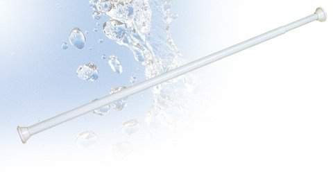 DUSCHVORHANGSTANGE TELESKOPSTANGE KLEMMSTANGE FÜR DUSCHVORHANG! (190-300 cm, Weiss) GARDINENSTANGE